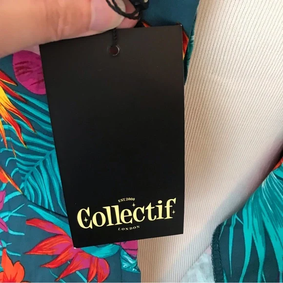 NWT Colectif Kiana Tropico Pencil Dress Pin Up Retro - Picture 11 of 12